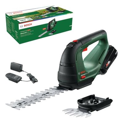 Bosch Akku Grasschere AdvancedShear 18V-10 (1 Akku 2,0 Ah, 18-Volt-System, schneidet bis zu 85 m² pro Akkuladung, mit St