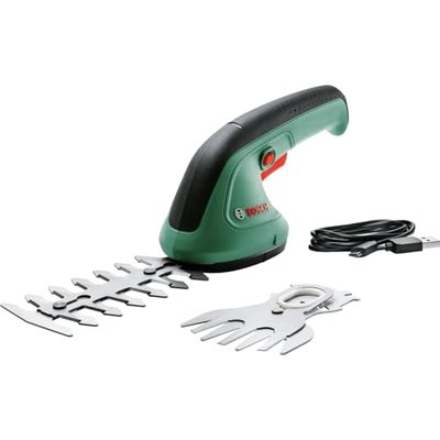 Bosch Gartenschere EasyShear (integrierter 3,6 V Akku, Akkulaufzeit: 40 min, Messerlänge: 12 cm (Strauch) / 8 cm (Gras),