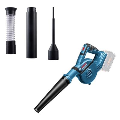 Bosch Professional 18V System Akku Gebläse GBL 18V-120 (inkl. 4x Aufsätze, Standarddüse, Verlängerungsrohr, Bohrlochdüse