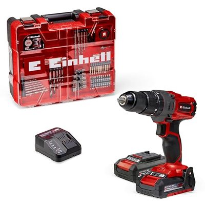 Einhell Akku-Schlagbohrschrauber TE-CD 18/2 Li-i +64 (2x2,0Ah) Power X-Change (Li-Ion, 18 V, 44 Nm, 2-Gang-Getriebe, ink
