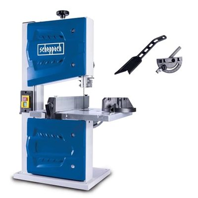 Scheppach Bandsäge HBS25 | Durchlasshöhe 80 mm | Schnittgeschwindigkeit 880 m/min | Tischverstellung 0° – 45° | Bandrad