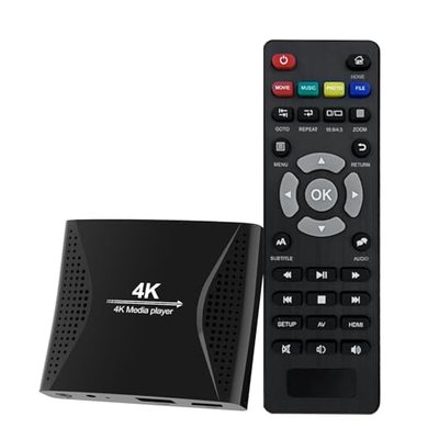 4K Ultra HD Media Player für USB-Stick & MicroSD-Karte, HDMI/AV Digital Signage Player mit Auto-Wiedergabe, Speicher