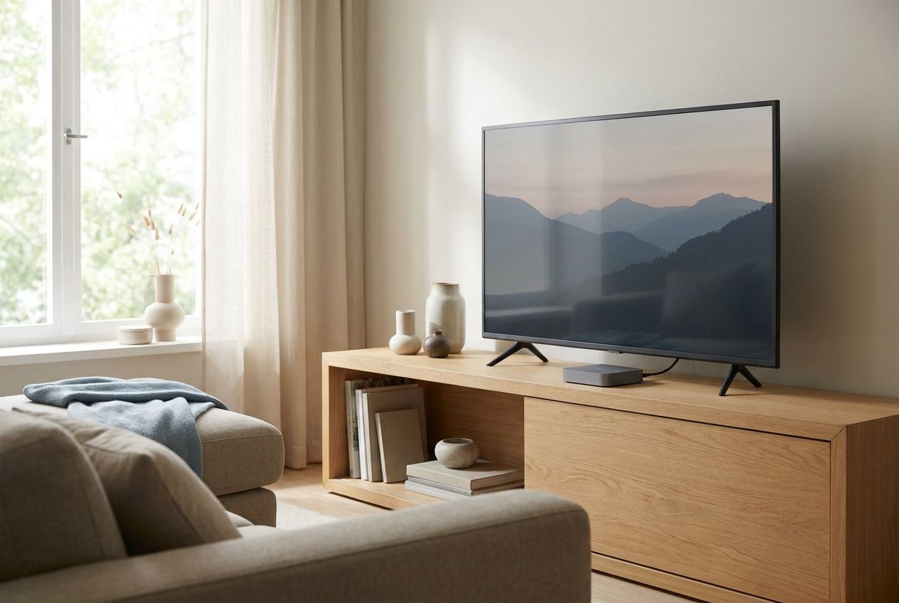 Digitaler Mediaplayer per HDMI mit dem Fernseher verbunden