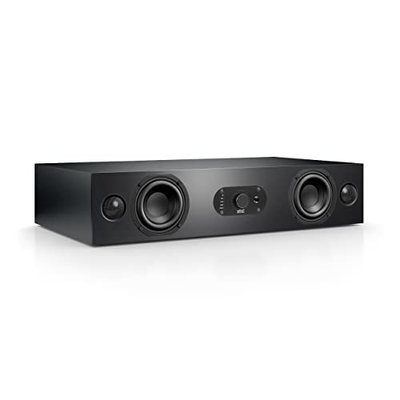 Nubert nuBoxx AS-225 max | Schwarze Soundbar mit Front | Soundplate für Streaming | TV-Lautsprecher mit Bluetooth aptX H