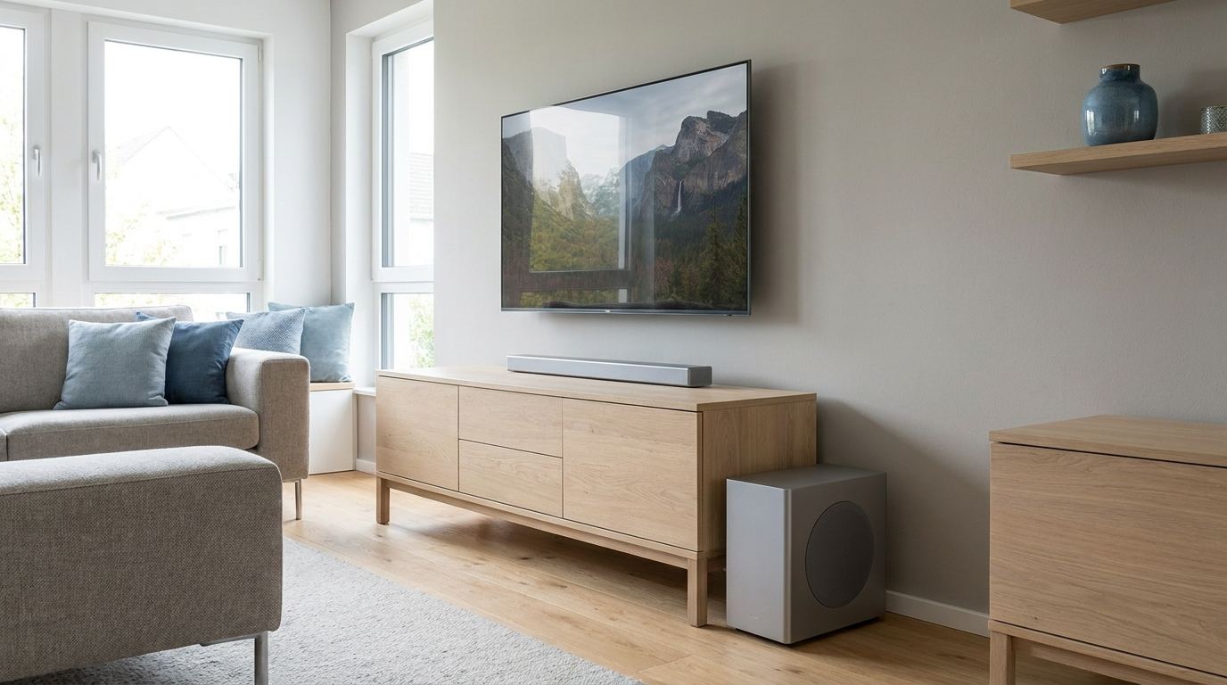 Soundbar mit separatem Subwoofer als Alternative zum Sounddeck