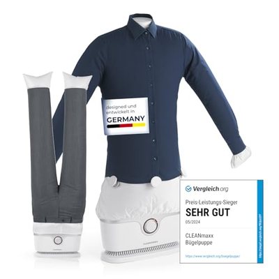 CLEANmaxx Automatischer Hemden-Bügler zum Trocknen und Glätten von Hemden & Blusen inklusive Aufsatz für Hosen | Die