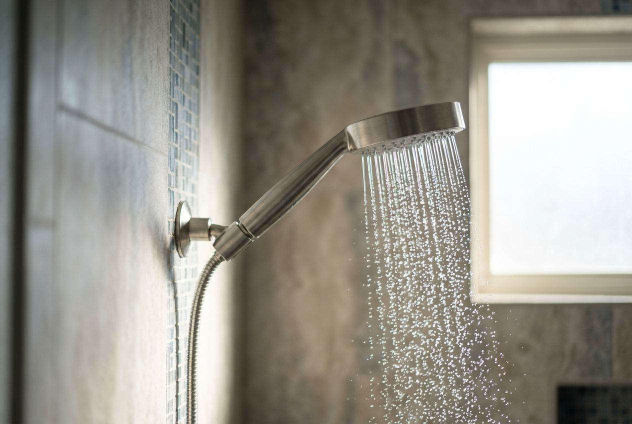 Sparbrause mit reduziertem Wasserstrahl unter der Dusche