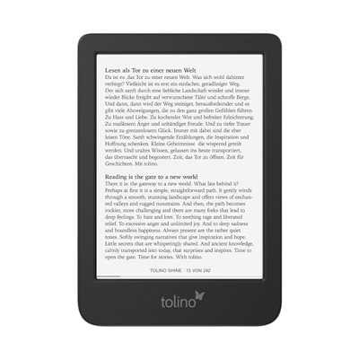tolino shine 5 eReader 6″ E-Ink Touchscreen – 16 GB Wi-Fi, Hörbuch-Wiedergabe, EPUB & PDF, eBook Reader für Bücher &