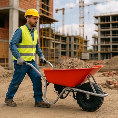HECHT elektrische Schubkarre mit 80 Liter – 260 kg Tragkraft – 280 W Motor –Luftreifen auf Stahlfelge – pulverbeschichte
