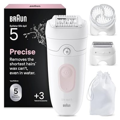 Braun Silk-épil 5 Epilierer Damen, Haarentferner für Langanhaltende Haarentfernung, Ladyshaver, Wasserdicht — Inkl. Trim