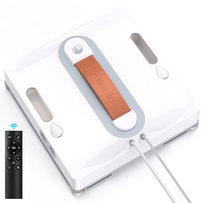 Lubluelu Fensterputzroboter mit KI-Navigation, 8 kPa Saugkraft, Dual-Sprühsystem, 80 ml Wassertank, 8-faches Sicherheits