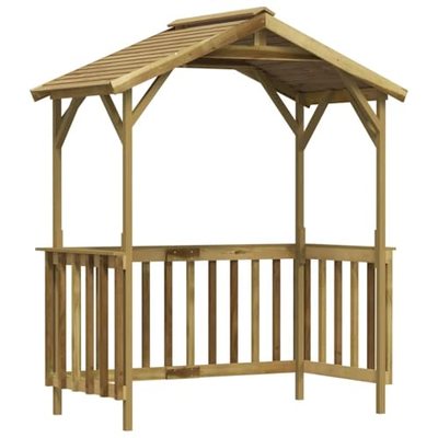vidaXL Kiefernholz Imprägniert Grillpavillon Pavillon Grillzelt Grillhütte Grill Überdachung Windschutz Grillüberdachung
