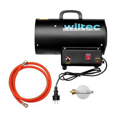 Wiltec Gasheizgebläse 15 kW, Gas Heizkanone mit 30 W Motor, Heißluftgenerator aus Stahl, LPG-betriebener Bauheizer, Gash