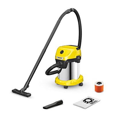 KÄRCHER Nass-/Trockensauger WD 3 S V-17/4/20, inkl. Patronenfilter, Vliesfilterbeutel, 1.000 W, 2 m und Schlauchaufbewah