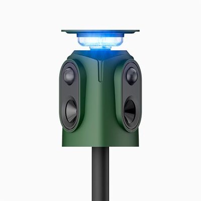 Sodwot Katzenschreck Ultraschall Solar Tiervertreiber, 360° Marderschreck mit LED-Licht Katzenabwehr Marderabwehr Garten