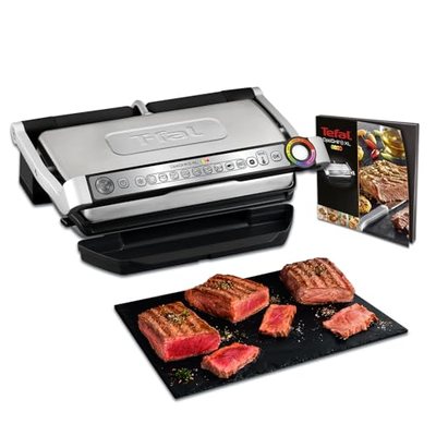 Tefal OptiGrill+ XL Kontaktgrill, 9 Programme, manueller Modus, 200 W, Garstufenanzeige, Dickemessung, Abnehmbare XL-Pla