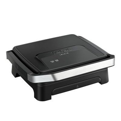 Tefal Inicio Classic 2-in-1 Kontakt- und Paninigrill, 2000 W, kompaktes Design, Edelstahlgehäuse, Saftauffangschale, ant