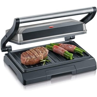 SEVERIN Kontaktgrill für Sandwiches, Steak und als Panini Grill, antihaftbeschichteter Sandwich Maker für fettfreies Gri
