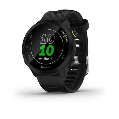 Garmin Forerunner 55 – GPS-Laufuhr mit 1,04“ Always-On-Farbdisplay, täglichen Trainingsempfehlungen, Laufzeitprognose, 1