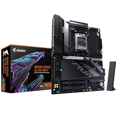 GIGABYTE B850 AORUS Elite WIFI7 Motherboard - AMD Ryzen 9000 Serie CPUs, 14+2+2 Phasen digitales VRM, bis zu 8200MHz DDR