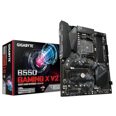 GIGABYTE B550 Gaming X V2 Mainboard – AMD Ryzen 5000 CPUs, ATX Mainboard, 10+3 Phasen VRM, bis zu 4733 MHz DDR4, PCIe 4.