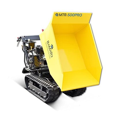 BAMATO Mini Raupendumper MTR-500PRO mit Kipphydraulik I Motorschubkarre 500kg Zuladung I 6,8kW (9,2 PS) Benzinmotor I 6V