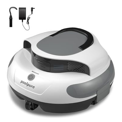 POOLPURE Akku Poolroboter 2026 – Kabelloser Poolsauger mit 100 Min Laufzeit, Automatischer Poolreiniger für Flache Aufst