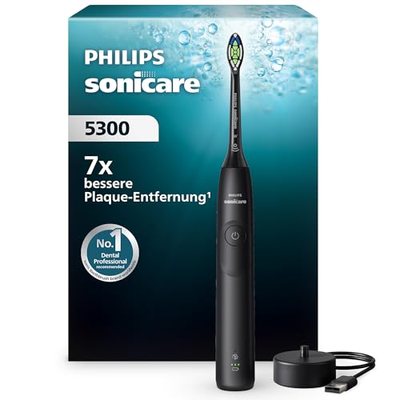 Philips Sonicare 5300 elektrische Zahnbürste, Schallzahnbürste mit 2 Intensitätsstufen, Andruckkontrolle, EasyStart, Sma