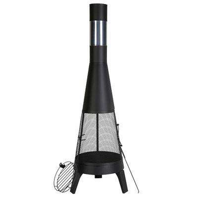 VEVOR Gartenkamin, φ508x1495 mm Terrassenofen, konischer Kamin zum Grillen & Wärmen, Aztekenofen für draußen mit Gri