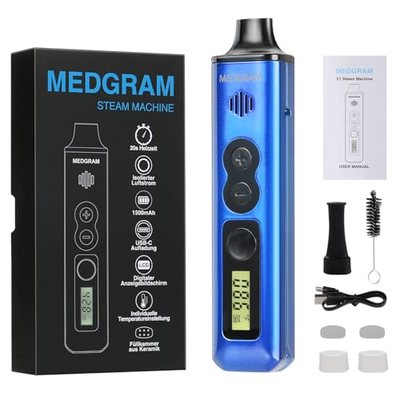 Vaporizer Kräuter | MEDGRAM Präzise Temperatureinstellung 93-220℃ | LCD Display | Magnetisches Slide-In-Mundstück | Einf