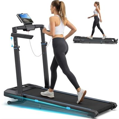 Cardirun Laufband für Zuhause mit 10% Automatische Steigung, 6 in 1 Klappbar Walking Pad mit 1040mm Höhenverstellbarer G