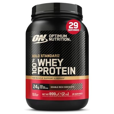 Optimum Nutrition Gold Standard 100% Whey, Proteinpulver, Geschmack Double Rich Chocolate, 899g, 29 Portionen, Verpackun