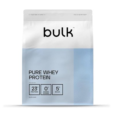 Bulk Pure Whey Protein Pulver | Vanille | 22g Protein & 5g BCAAs pro Portion | Whey Konzentrat Shake | Wenig Zucker 